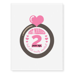 Wedding Day Just Married 2 years ago Gift Idea Temporary Tattoos