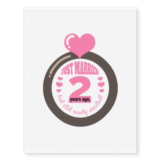 Wedding Day Just Married 2 years ago Gift Idea Temporary Tattoos