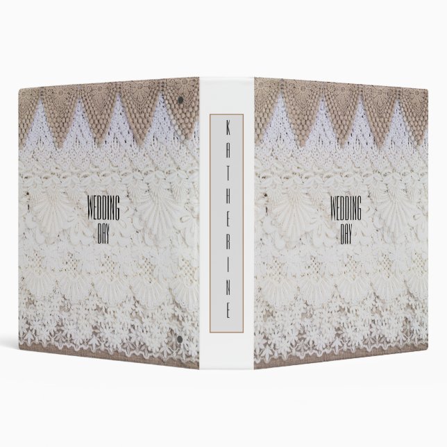 Wedding Day Lace Planner 3 Ring Binder (Background)