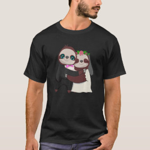 Wedding Day Marriage Sloth Herbivore Animal T-Shirt