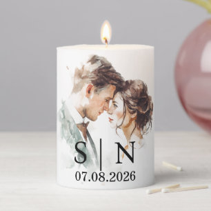 Wedding Day Memory Personalized Pillar Candle