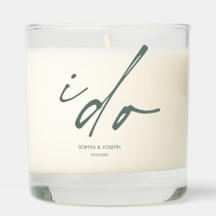 Wedding Day Minimal Simple “I Do” Scented Candle