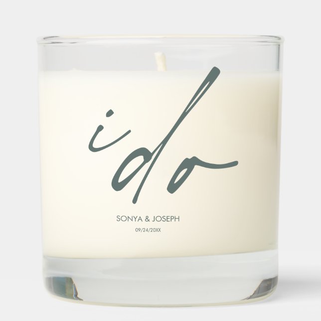 Wedding Day Minimal Simple “I Do” Scented Candle (Right)