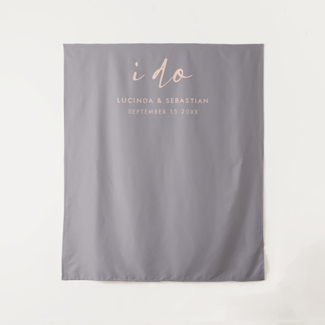 Wedding Day Modern Elegant I Do Photo Backdrop (Front)