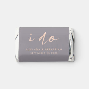 Wedding Day Modern Elegant Script I Do Gray Hershey's Miniatures