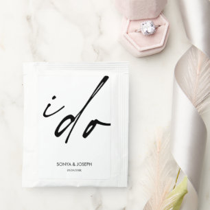 Wedding Day Modern Script I Do Tea Bag Drink Mix