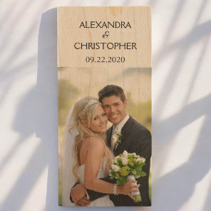 Wedding Day Name and Date Photo Storage Wood Flash Drive