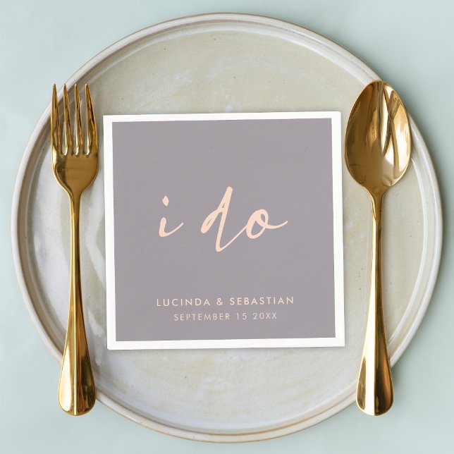 Wedding Day Napkins | Reception Napkin Set (I do wedding napkins with clean modern typography for a stylish celebration)