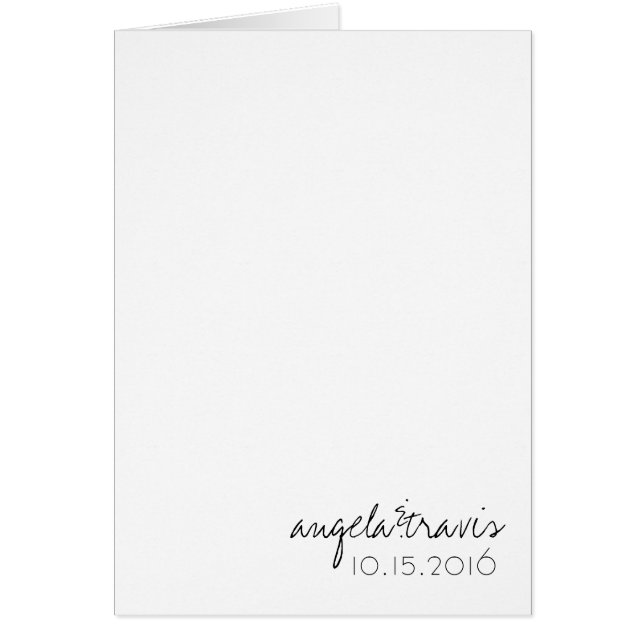 Wedding 'DAY OF' Agenda (Timeline) Cards (Front)