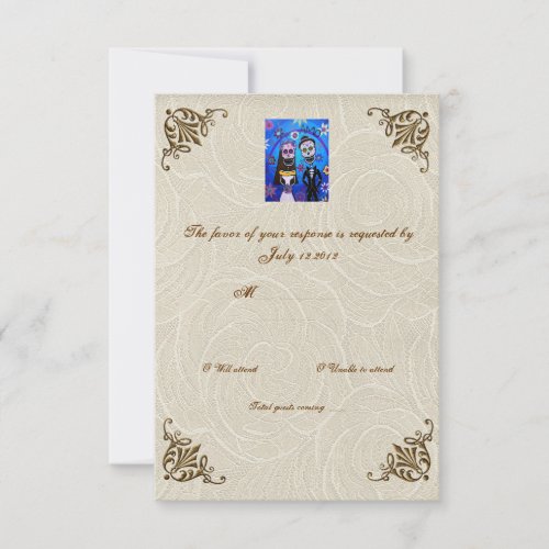 Wedding Day of the Dead Wedding RSVP