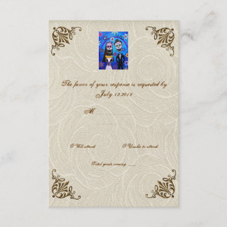 Wedding Day of the Dead Wedding RSVP Card