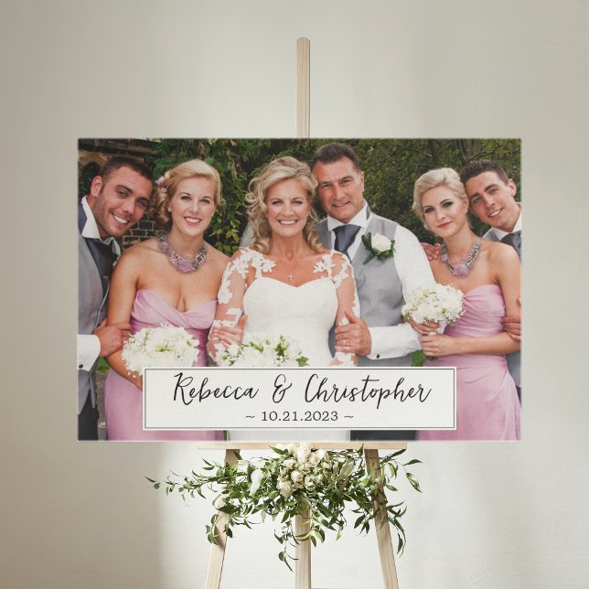Wedding Day Personalized Photo and Script  Canvas Print (Creator Uploaded)