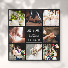 Wedding Day Photo Collage Personalized Canvas Print