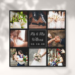 Wedding Day Photo Collage Personalized Canvas Print<br><div class="desc">Personalize with your eight favourite wedding day photos,  name and special date to create a unique photo collage,  memory and gift. A lovely keepsake to treasure! You can customize the background to your favourite color. Designed by Thisisnotme©</div>
