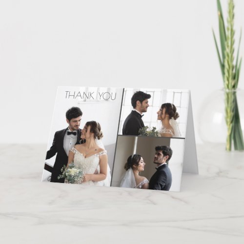 Wedding Day Photo Collage Thank You Card