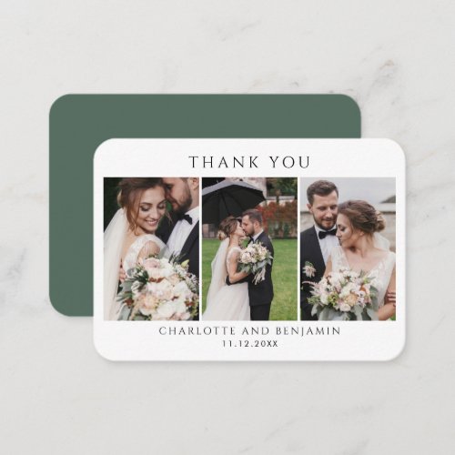 Wedding Day Photo Collage Thank You Note Card