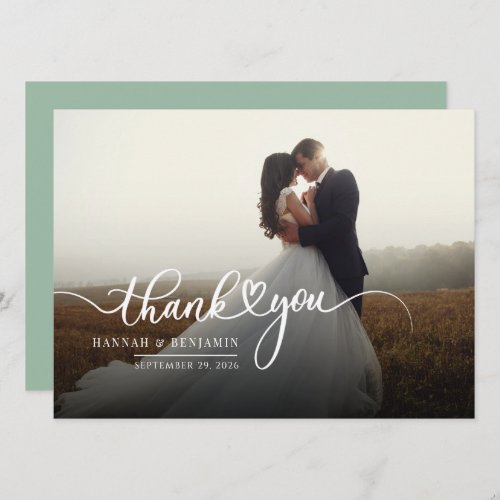 Wedding Day Photo Hand_Lettered Thank You Card