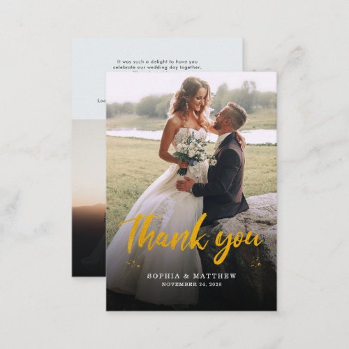 Wedding Day Photo Hand_Lettered Thank You Card