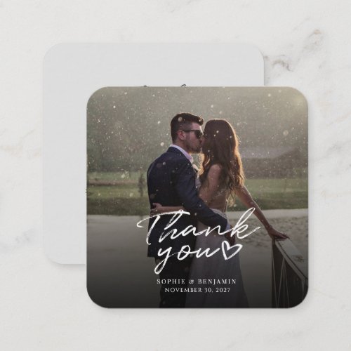 Wedding Day Photo Hand Lettered Thank You Card