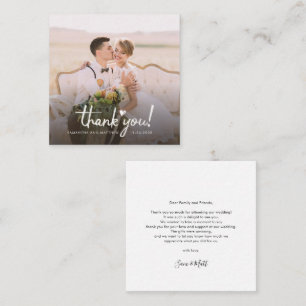 Wedding Day Photo Hand-Lettered Thank You Note Card