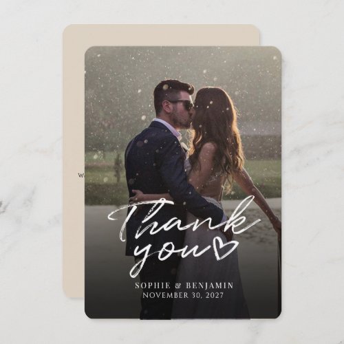 Wedding Day Photo Hand_Lettered Thank You Note Card