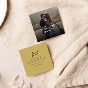 Wedding Day Photo Hand-Lettered Thank You Note Card