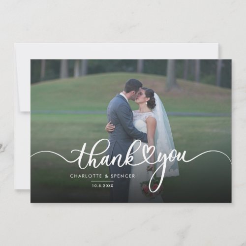 Wedding Day Photo Hand_Lettered Wedding Thank You Card