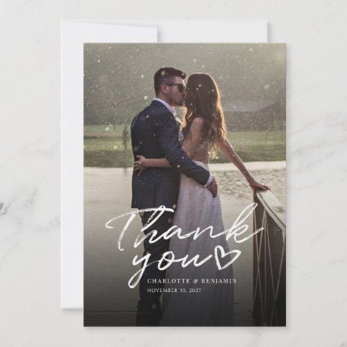 Wedding Day Photo Hand Written Thank You Note Card