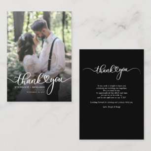 Wedding Day Photo Handwritten Script Thank You Note Card