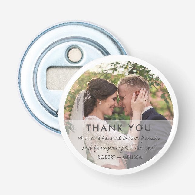 Wedding Day Photo Thank You Favor  Bottle Opener (Front)