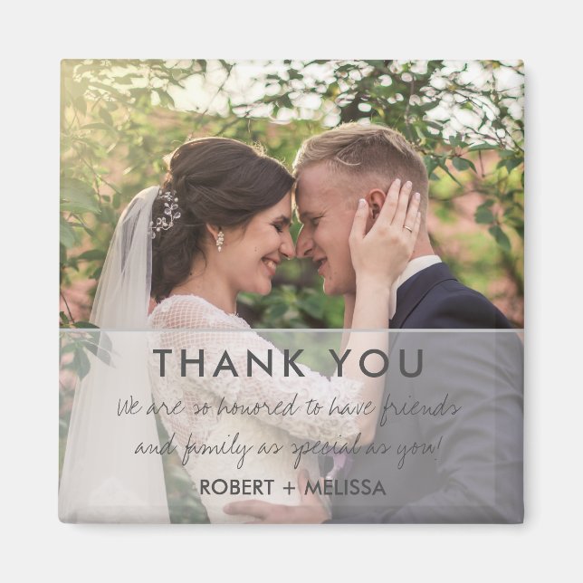 Wedding Day Photo Thank You Favor Magnet (Front)