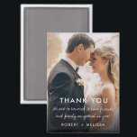 Wedding Day Photo Thank You Favor Magnet<br><div class="desc">Celebrate your special day with a heartfelt keepsake that your guests will cherish forever! This Wedding Day Photo Thank You Favor Magnet beautifully displays a favorite photo from your wedding day alongside the message: "We are so honored to have friends and family as special as you." Personalized with your names...</div>