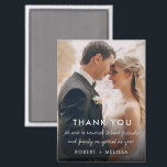 Wedding Day Photo Thank You Favor Magnet<br><div class="desc">Celebrate your special day with a heartfelt keepsake that your guests will cherish forever! This Wedding Day Photo Thank You Favor Magnet beautifully displays a favorite photo from your wedding day alongside the message: "We are so honored to have friends and family as special as you." Personalized with your names...</div>