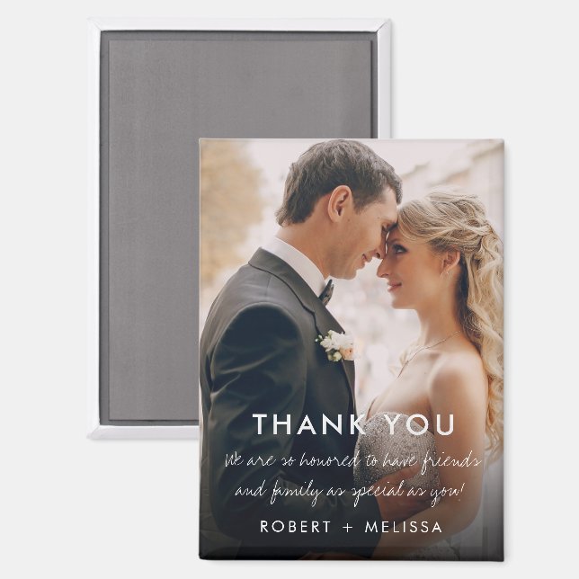 Wedding Day Photo Thank You Favor Magnet (Front/Back)