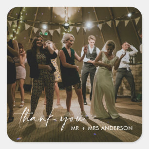 Wedding Day Photo Thank You Favor Stickers