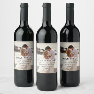 Wedding Day Photo Thank You Favor Wine Label