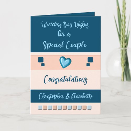 Wedding Day special couple blue coral Card