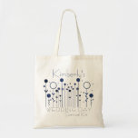 Wedding Day Survival Kit Simple Blue Floral Dot Tote Bag at Zazzle