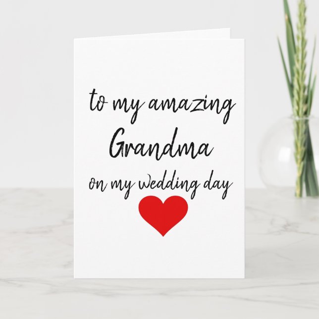 Wedding Day Thank You Amazing Grandma bestselling Card (Front)