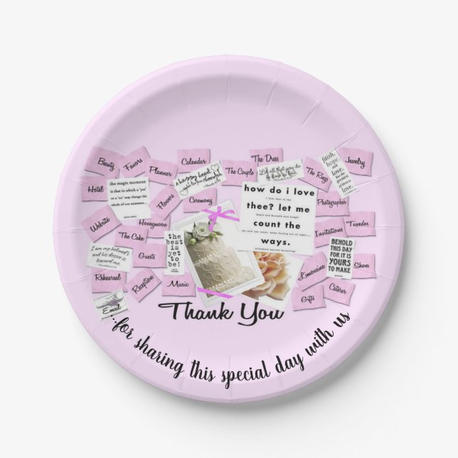 Wedding Day Thank You Paper Plates (Front)