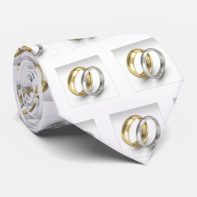 ***WEDDING DAY*** TIE *WITH RINGS FOR YOUR GROOM* (Rolled)