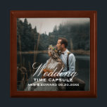 Wedding Day Time Capsule Photo Keepsake Box<br><div class="desc">Wedding day personalized photo time capsule wooden keepsake box with bride and groom name and date text field. Replace the photo with your own photo. The time capsule is a fun gift for the wedding couple from friends, the wedding party, or family. Contents might include personal notes, photos, small memorabilia...</div>