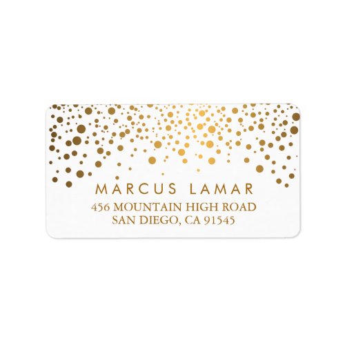 Wedding Day Trendy Gold Dots Label