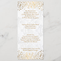 Wedding Day Trendy Gold Dots Menu