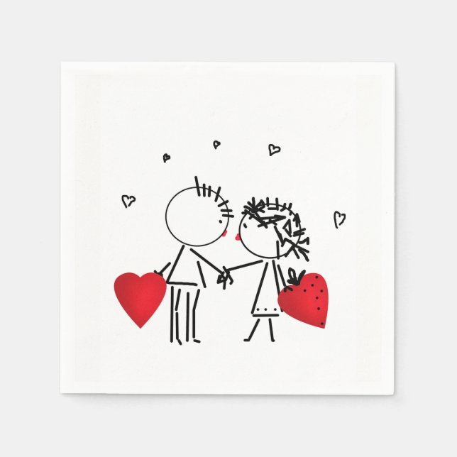 Wedding , day Valenine , love Napkins (Front)