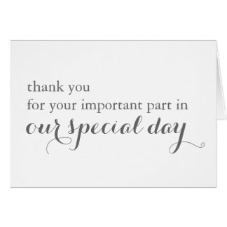 Wedding Day Vendor Thank You Card