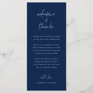 Wedding Day Welcome and Thank you Place Card