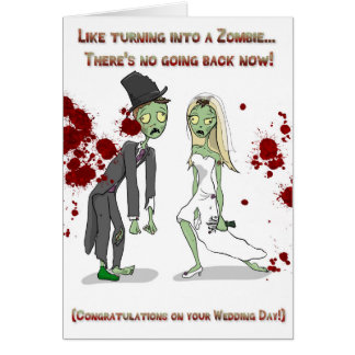 Wedding day zombies cards