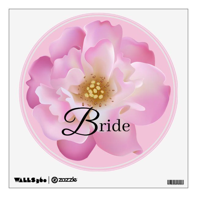 Wedding Decal Cling-Bride Rose (Front)