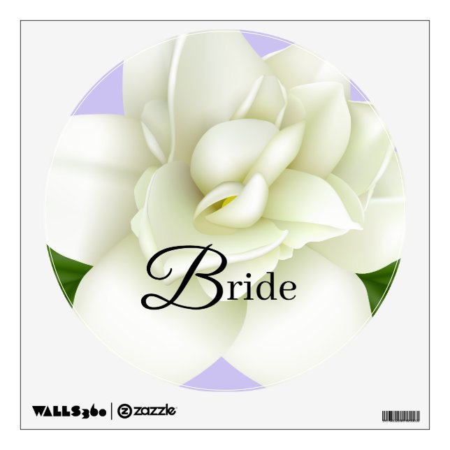 Wedding Decal Cling-Bride White Gardenia (Front)